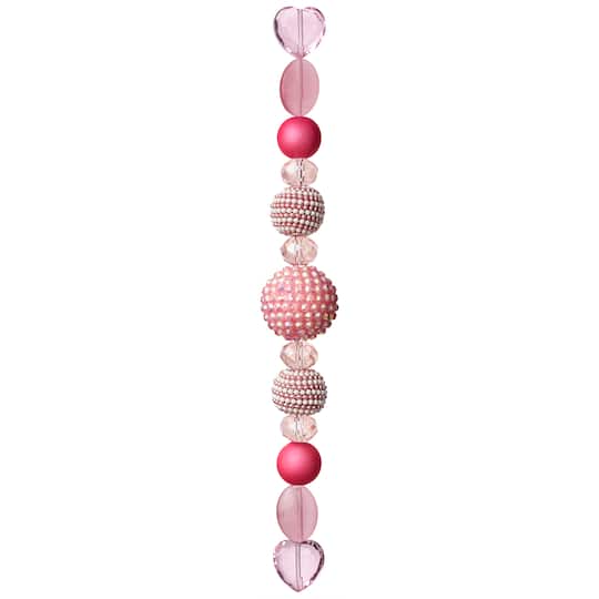 12 Packs: 13 ct. (156 total) Pink Glass & Resin Mixed Beads by Bead Landing™